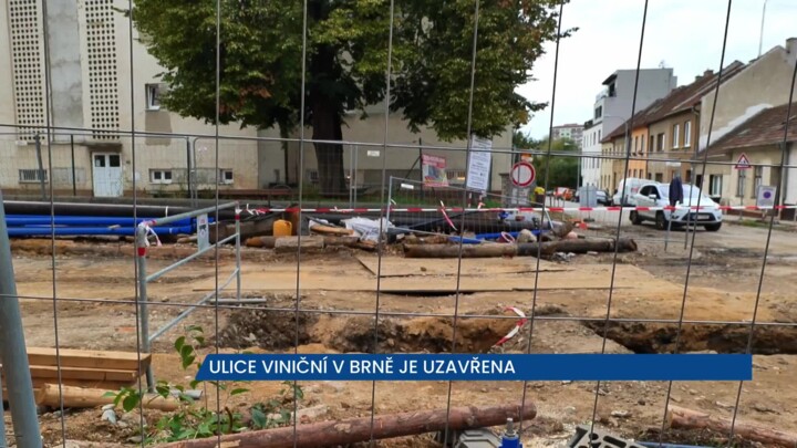 Ulice Viniční v brněnských Židenicích je v rekonstrukci