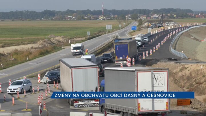 Doprava z Českých Budějovic na Písek je převedena na částečně dokončený obchvat