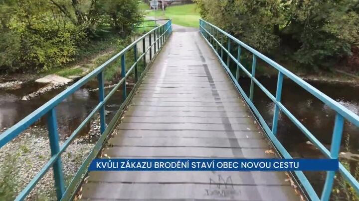 Kvůli zákazu brodění přes řeku Olši staví obec Návsí novou cestu