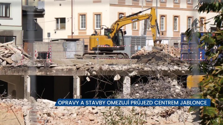 Opravy a stavby omezují průjezd centrem Jablonce nad Nisou