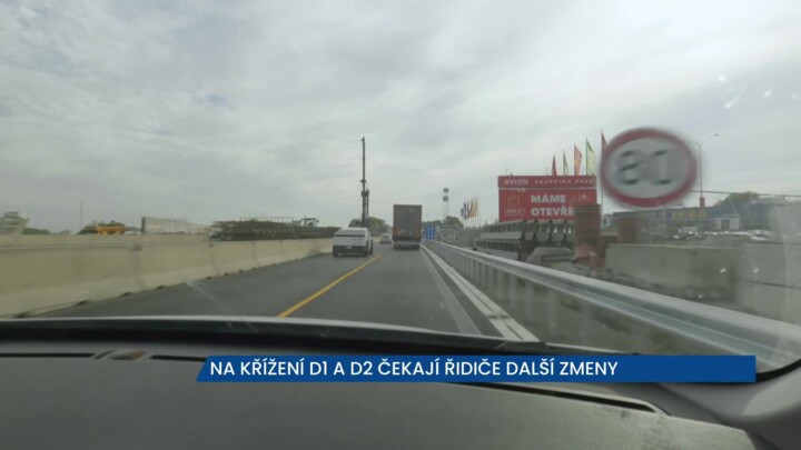 Na křížení D1 a D2 v Brně čekají řidiče další změny