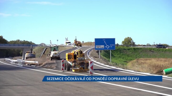 Sezemice očekávají od pondělí dopravní úlevu, otevře se obchvat